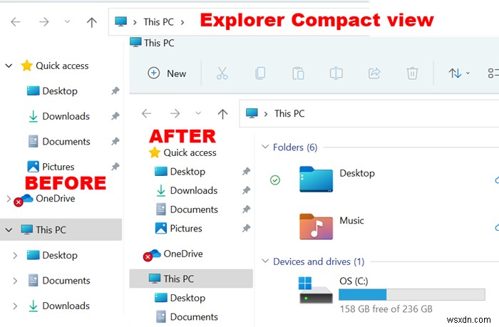 Windows 11 탐색기에서 항목 사이의 공간을 줄이는 방법 