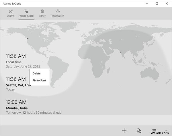 Windows 11/10의 알람 및 시계 앱에서 시계 추가, 알람 설정, 타이머 및 스톱워치 사용 
