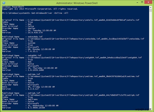 Windows PowerShell을 사용하여 설치된 드라이버 목록 및 세부 정보를 얻는 방법 