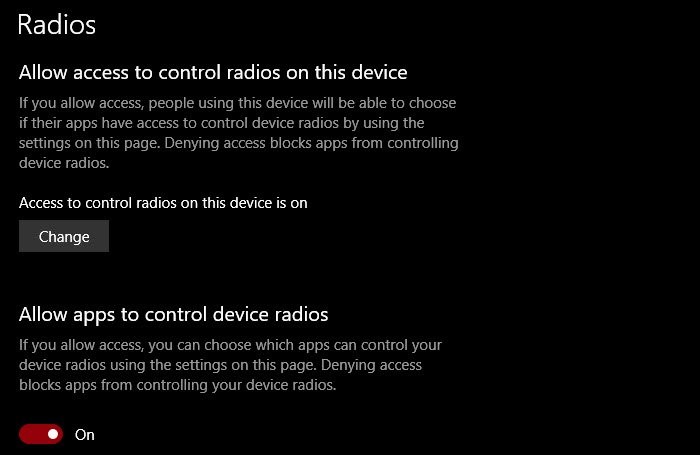 Windows 11/10에서 Windows 앱이 라디오를 제어하도록 하는 방법 