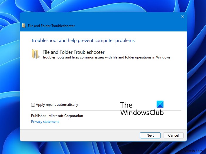 Windows 파일 및 폴더 문제 해결사가 탐색기 문제를 자동으로 수정합니다. 