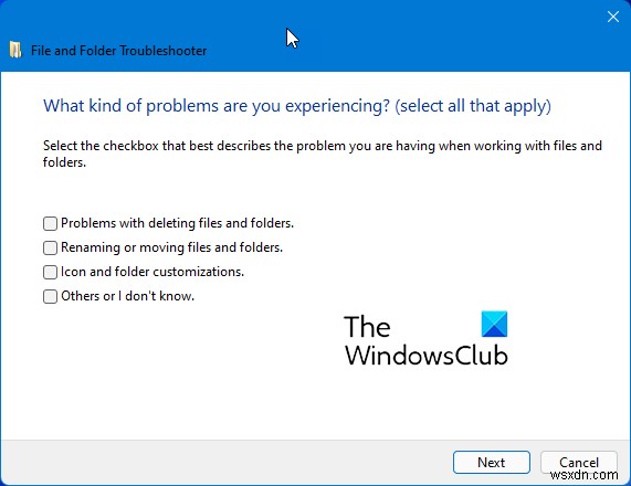 Windows 파일 및 폴더 문제 해결사가 탐색기 문제를 자동으로 수정합니다. 