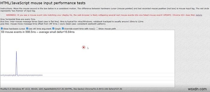 Windows 컴퓨터에서 마우스 대기 시간 테스트를 수행하는 방법 