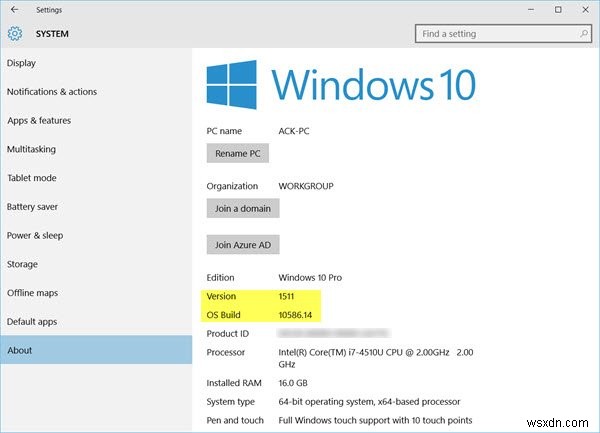 컴퓨터에 설치된 Windows 11/10 에디션, 버전, 빌드 확인 