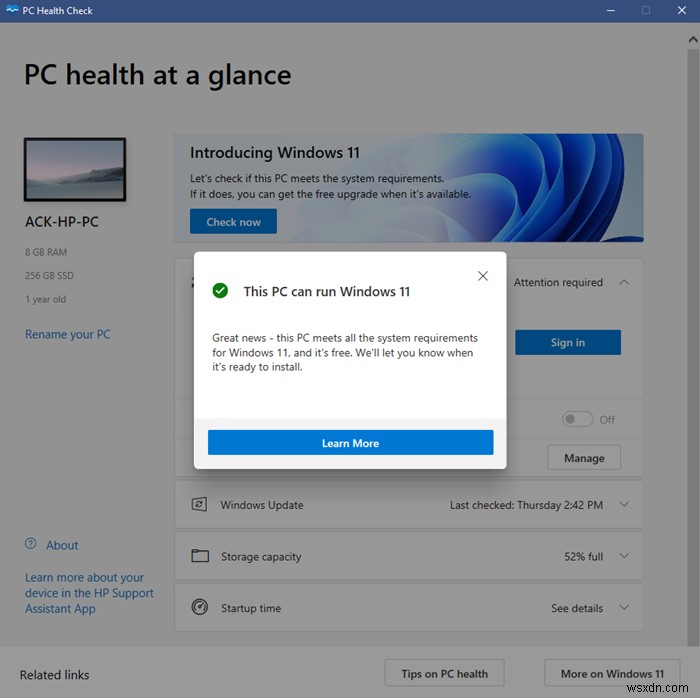 PC 상태 확인 도구를 사용하여 PC에서 Windows 11을 실행할 수 있는지 확인하는 방법 
