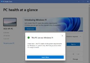 PC 상태 확인 도구를 사용하여 PC에서 Windows 11을 실행할 수 있는지 확인하는 방법 