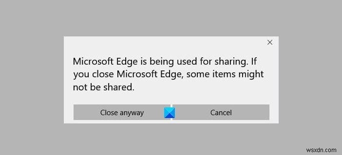 공유 프롬프트에 Microsoft Edge를 사용하지 않도록 설정하는 방법 