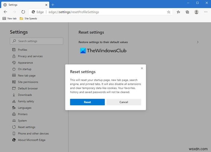 Microsoft Edge 브라우저가 멈추거나 멈추거나 충돌하거나 작동하지 않음 