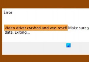 Windows 11/10에서  비디오 드라이버가 충돌 후 재설정되었습니다  오류 해결 방법