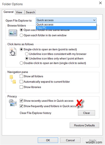 Windows 11/10의 파일 탐색기에서 빠른 액세스를 활성화 또는 비활성화하는 방법 