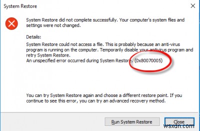 Windows 11/10에서 시스템 복원이 작동하지 않거나, 실패하거나 성공적으로 완료되지 않았습니다. 