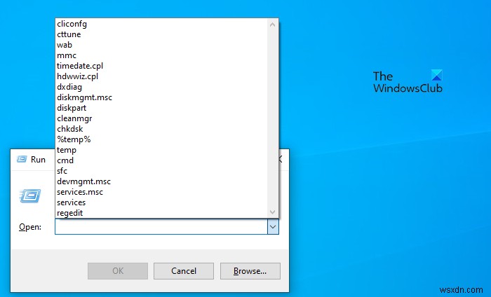 Windows 10에서 실행 명령 기록을 지우는 방법 