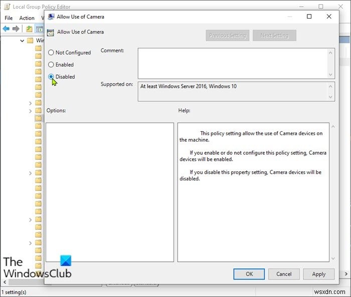 Windows 11/10에서 그룹 정책 또는 레지스트리 편집기를 사용하여 카메라를 비활성화하는 방법 