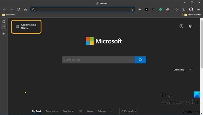 Windows 10의 Edge 브라우저에서 Greeting을 활성화 또는 비활성화하는 방법 