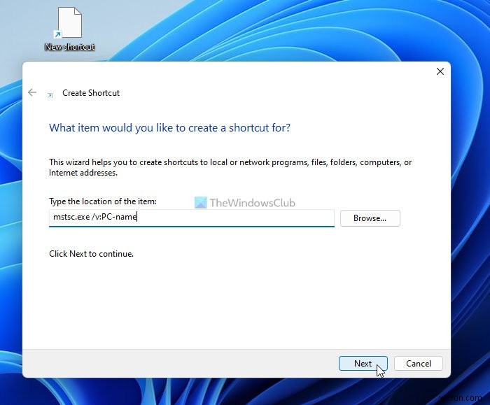Windows 11/10에서 원격 데스크톱 연결 바로 가기를 만드는 방법 