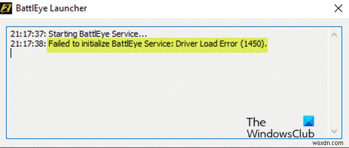 BattlEye 서비스 초기화 실패 수정:Windows 10에서 드라이버 로드 오류(1450) 