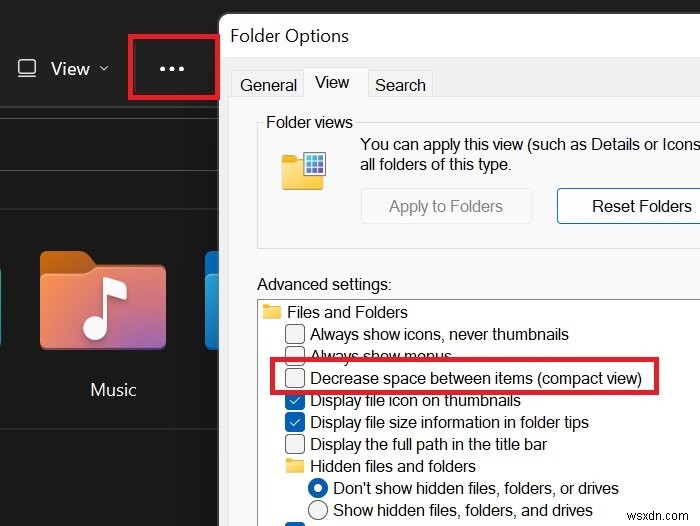 Windows 11/10의 파일 탐색기에서 축소 보기를 비활성화하는 방법 
