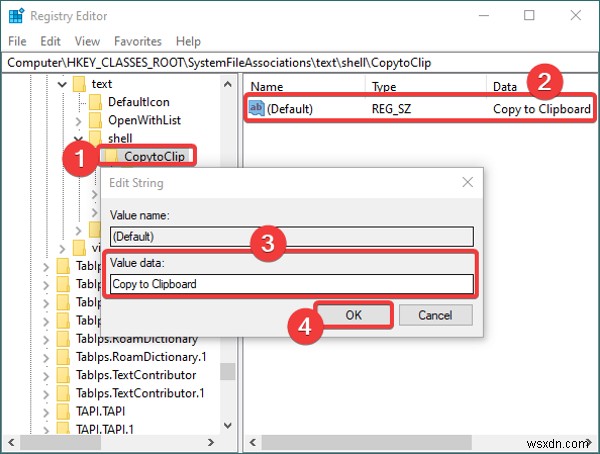 Windows 10에서 마우스 오른쪽 버튼 클릭 컨텍스트 메뉴를 사용하여 파일 내용을 클립보드에 복사하는 방법 
