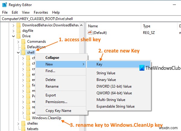 Windows 10에서 하드 드라이브의 마우스 오른쪽 버튼 클릭 컨텍스트 메뉴에 디스크 정리를 추가하는 방법 