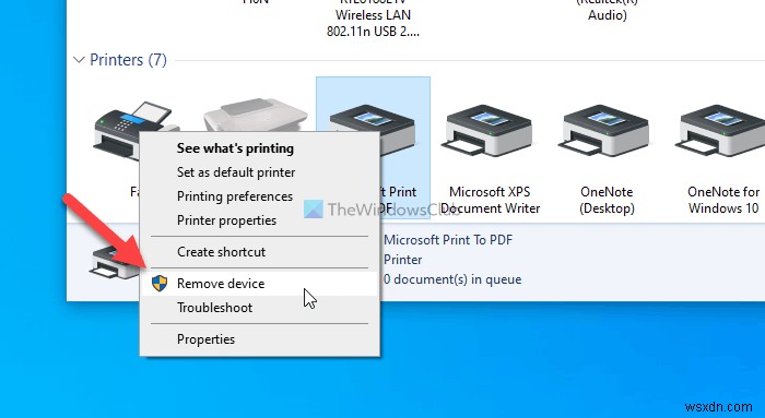 Windows 111/10에서 Microsoft Print to PDF 프린터를 표시하거나 숨기는 방법 