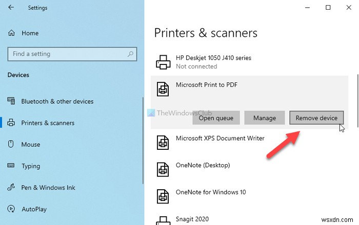 Windows 111/10에서 Microsoft Print to PDF 프린터를 표시하거나 숨기는 방법 