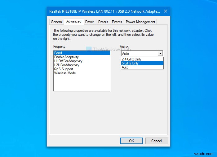 Windows 11/10에서 2.4GHz와 5GHz Wi-Fi 대역 간을 전환하는 방법 