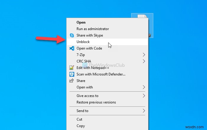 레지스트리를 사용하여 Windows 10의 컨텍스트 메뉴에서 다운로드한 파일에 대한 차단 해제 옵션을 추가하는 방법 