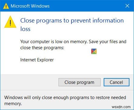 Windows 11/10에서 정보 손실 메시지를 방지하기 위해 프로그램 닫기 
