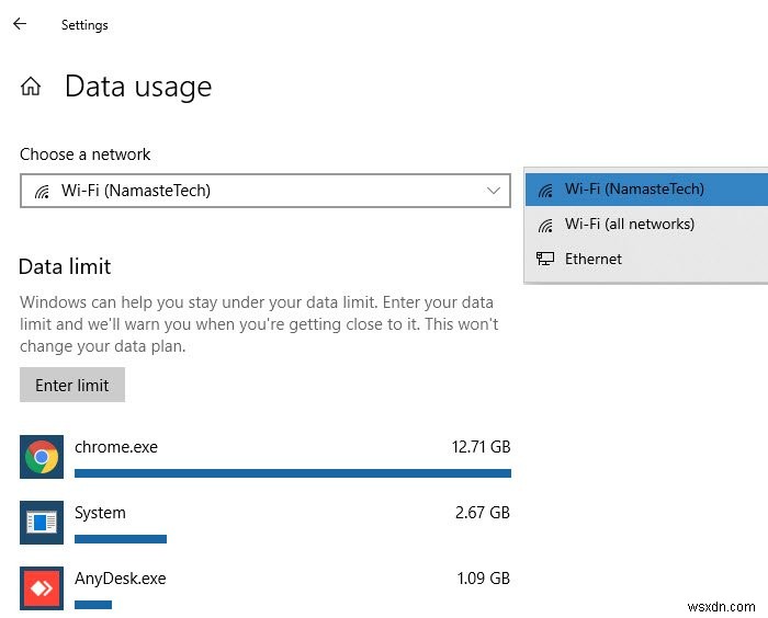Windows 11/10에서 데이터 사용량 제한을 관리하는 방법 
