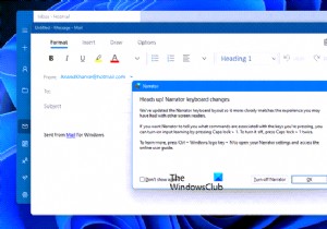 내레이터를 사용하여 Windows 메일 앱에서 이메일을 작성하는 방법 