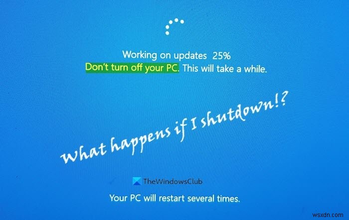 Windows 업데이트 중에 컴퓨터를 끄면 어떻게 됩니까? 