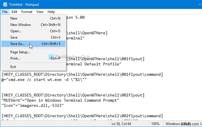 명령 프롬프트에서 Windows 터미널 열기 추가, PowerShell 프로필 상황에 맞는 메뉴 항목 
