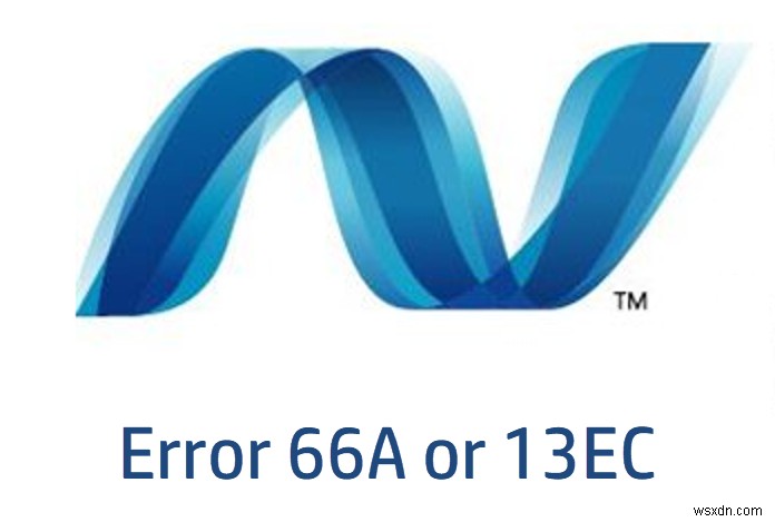 .NET Framework용 Windows 업데이트 오류 66A 또는 13EC 