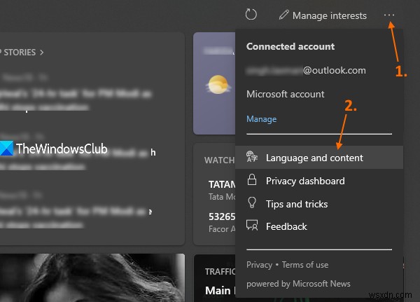 Windows 11/10에서 작업 표시줄의 뉴스 및 관심 피드 언어를 변경하는 방법 