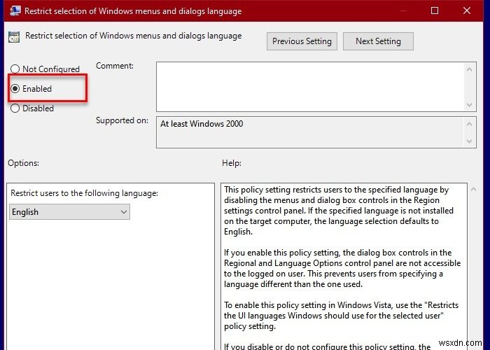 사용자가 Windows 11/10에서 언어를 변경하지 못하도록 방지 