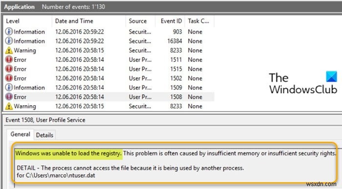 Windows가 Windows 11/10에서 레지스트리 오류를 로드할 수 없는 문제 수정 