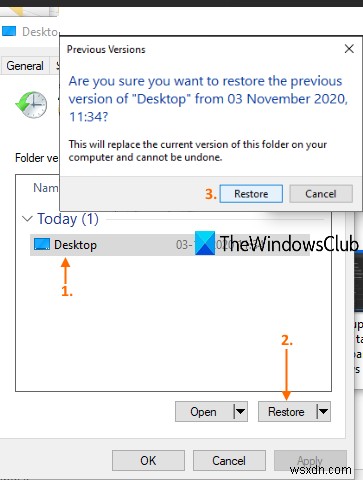 Windows 11/10에서 이전 버전의 파일 및 폴더를 복원하는 방법은 무엇입니까? 
