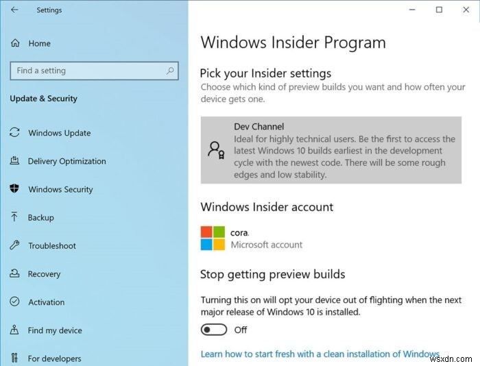 Flighting인지 Windows Insider Build인지 확인하는 방법은 무엇입니까? 