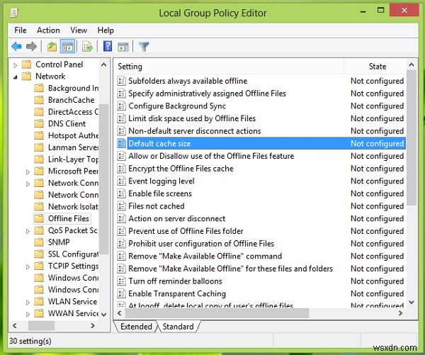 Windows 11/10에서 오프라인 파일에 사용할 디스크 공간 구성 