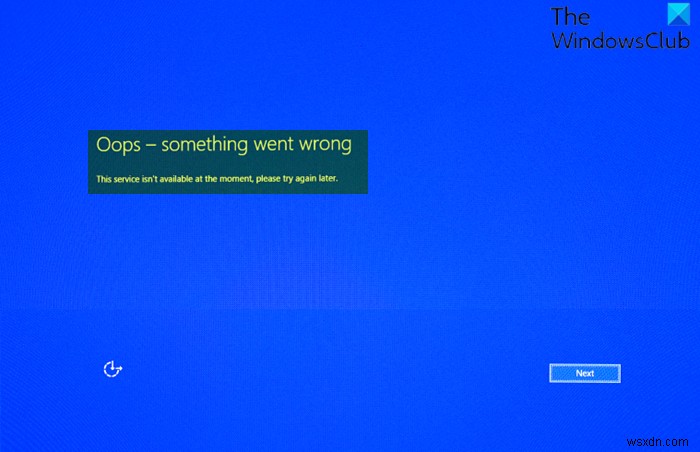 죄송합니다. 문제가 발생했습니다. Windows 10의 Microsoft 계정 로그인 오류 