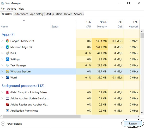 Windows 10에서 시스템 트레이 아이콘이 작동하지 않음 