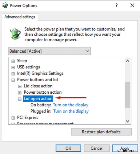 Windows 11/10에서 노트북 덮개 열기 동작을 변경하는 방법 