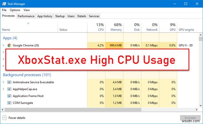 XboxStat.exe Windows 11/10의 높은 CPU 사용량 