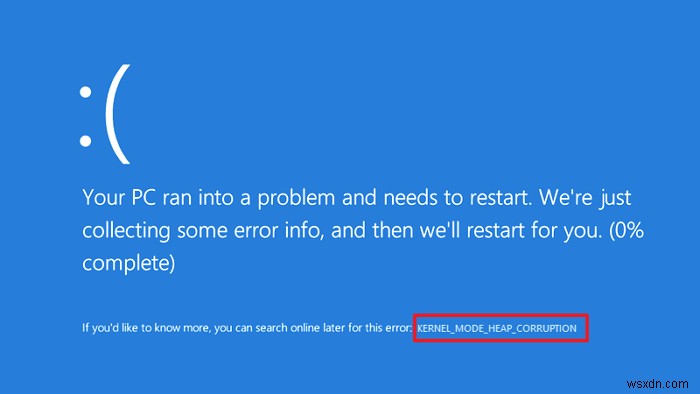 Windows 11/10에서 커널 모드 힙 손상 BSOD 수정 