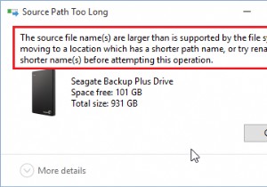 Windows 오류 해결: 소스 파일 이름이 파일 시스템에서 지원하는 길이보다 깁니다