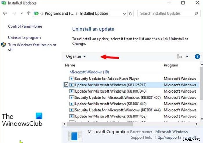 Windows 10에서 제거 옵션 없이 영구로 표시된 Windows 업데이트를 제거하는 방법 