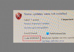 Windows 업데이트 오류 0x800F0825 수정 