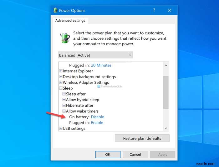 Windows 11/10에서 깨우기 타이머 허용 활성화 또는 비활성화 