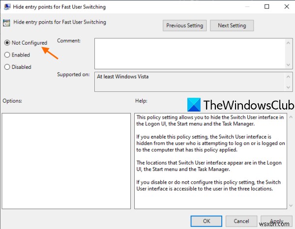 Windows 10 로그인 화면에서 사용자 전환 옵션이 누락됨 