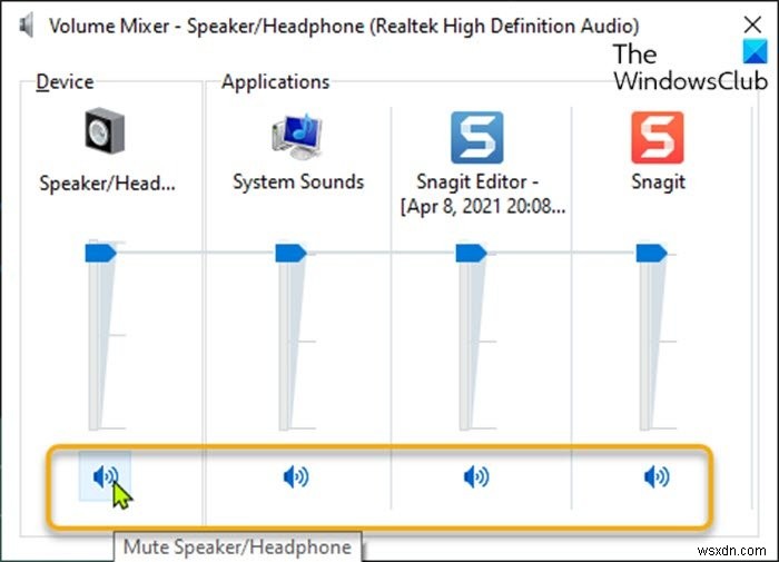 Windows 11/10에서 사운드 볼륨을 음소거 또는 음소거 해제하는 방법 